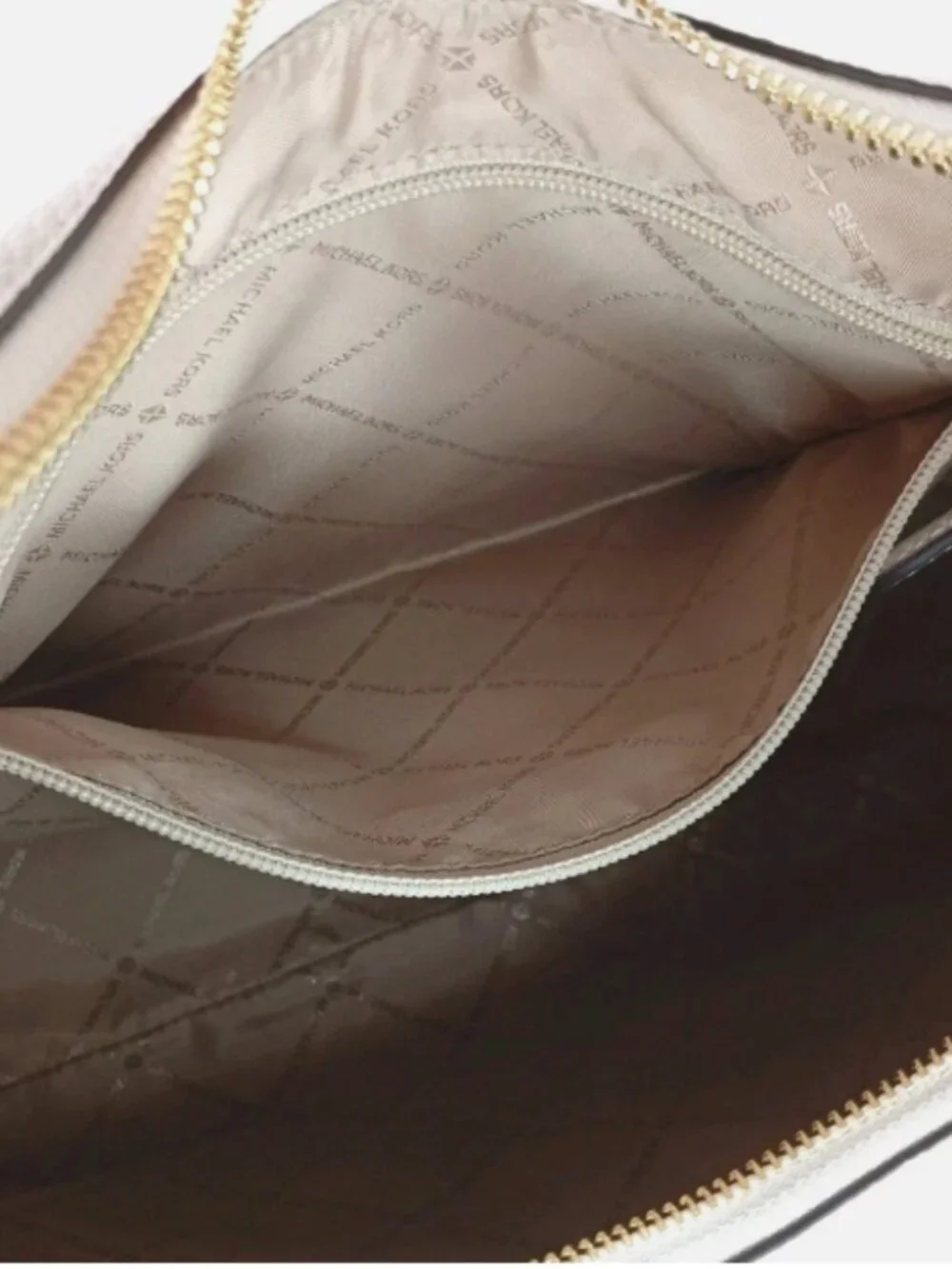 Michael Kors Nayla Medium Shoulder Bag Pebbled Leather Light Cream *BAG ONLY*